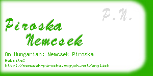 piroska nemcsek business card